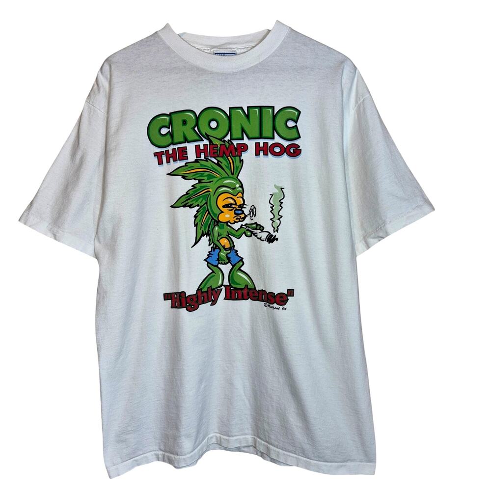 1994 Balzout "Cronic the Hemp Hog" Single Stitch Double Side Graphic Tee USA XL